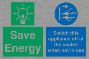 Save Energy, Switch this appliance off at the socket when not in use